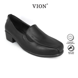Black PVC Leather Hostel / Uniform / Formal Shoes Ladies FMA627C2